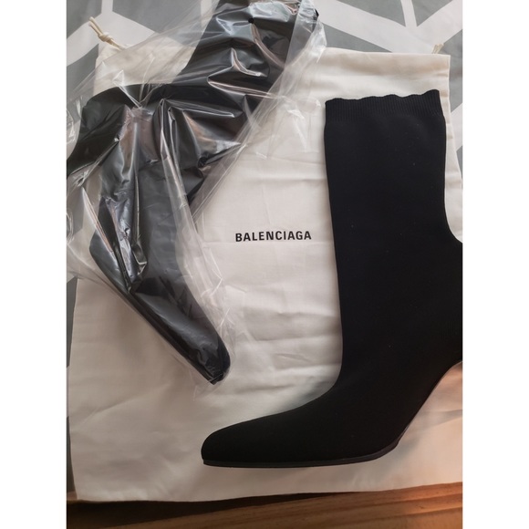 Balenciaga 80MM Round Toe Knit Ankle Boots - Picture 1 of 8